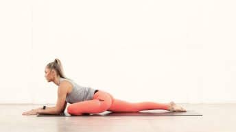 Pigeon pose, one of the most popular hip openers for tight hips